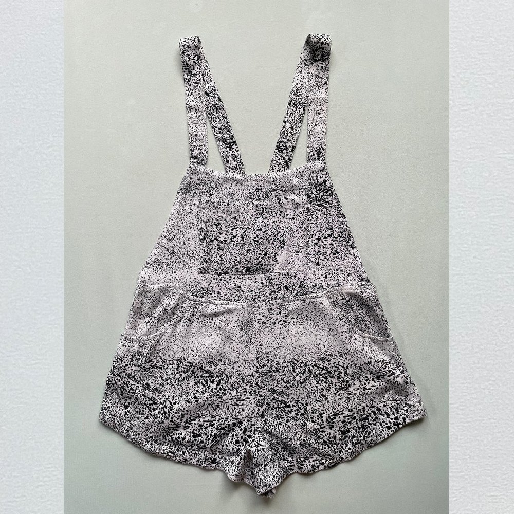 RVCA Black & White Speckled Romper Overalls